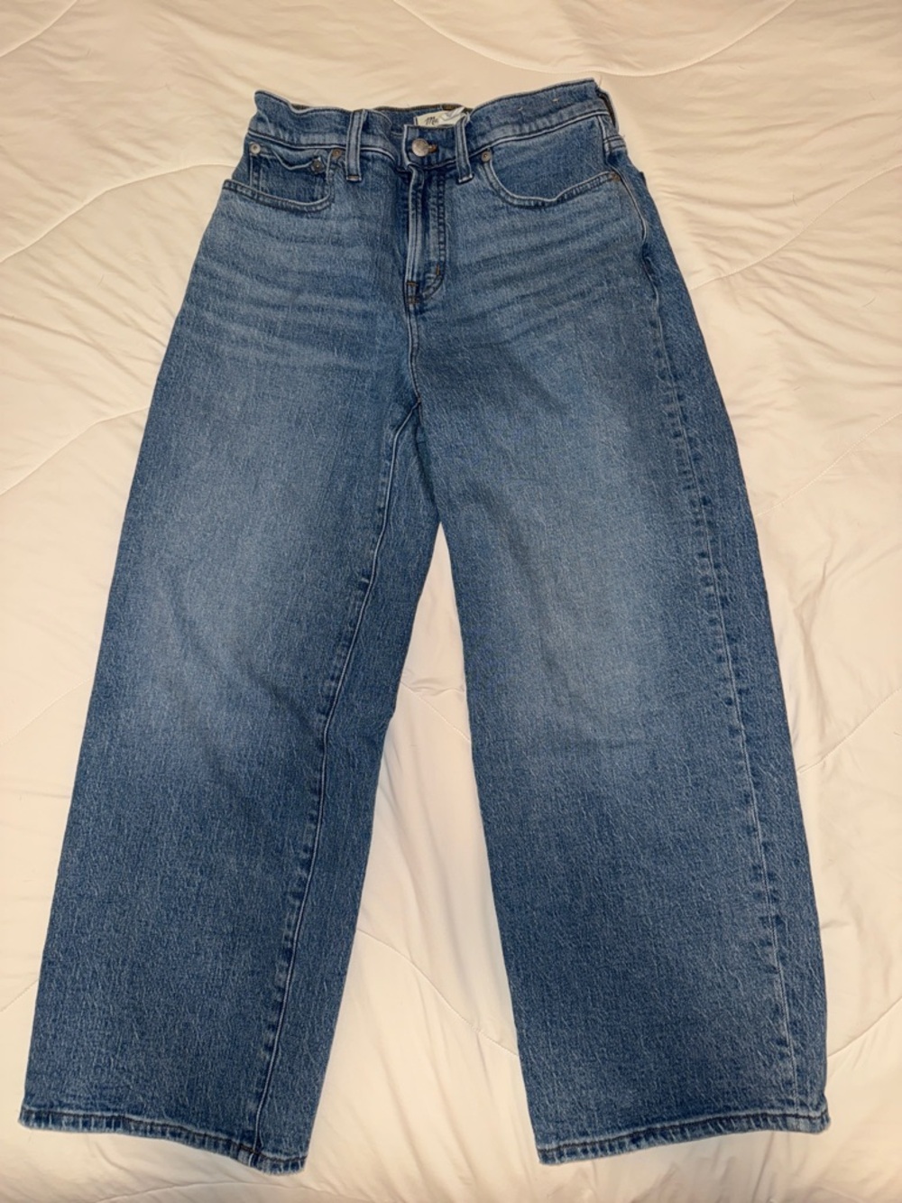 Madewell The Perfect Vintage Wide-Leg Jeans in Medium Blue Wash